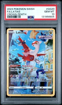 2023 POKEMON SWORD & SHIELD CROWN ZENITH #GG20 FULL ART/LATIAS PSA 10 - Image 1