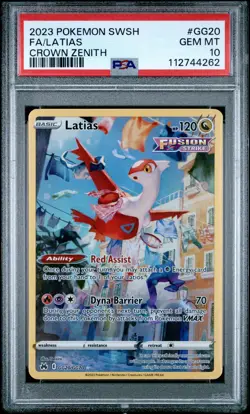 2023 POKEMON SWORD & SHIELD CROWN ZENITH #GG20 FULL ART/LATIAS PSA 10 - Image 1