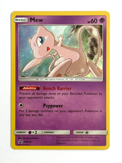 Pokemon TCG Mew SM215 Sun & Moon Black Star Promo Cosmos Holo - Image 1