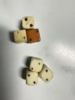 Set Of 6 Miniature Tiny Hand Carved Dice Misc Tiny Board Games Gambling Mahjong - Image 2