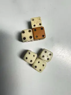 Set Of 6 Miniature Tiny Hand Carved Dice Misc Tiny Board Games Gambling Mahjong - Image 4