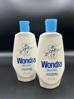 Vintage 80s Wondra Skin Lotion Discontinued Procter & Gamble Lot of 2 USA 12 Oz - Image 1