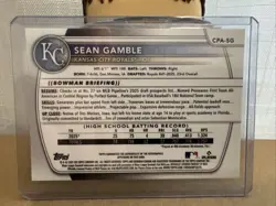 2025 Bowman Draft SEAN GAMBLE Green Lava Auto /99 1st Bowman Royals ⚾🔥 - Image 4