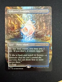 Hallowed Fountain (BORDERLESS/REVERSIBLE) - Lorwyn Eclipsed (MTG) NM - Image 1