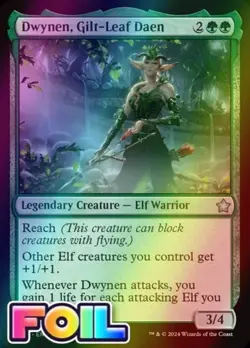 NM FOIL Dwynen, Gilt-Leaf Daen, MTG, Foundations, Magic the Gathering, 217 - Image 1