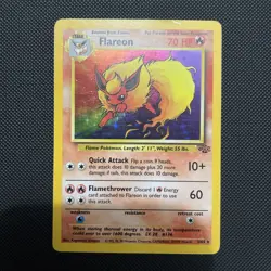 Pokemon TCG Flareon Jungle Holo Card 3/64 Unlimited Rare, Moderately Played - Image 1