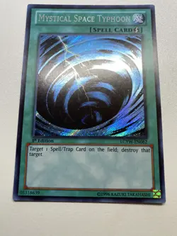 Yugioh Mystical Space Typhoon 1st Edition Secret Rare LCYW-EN062 MP - Image 1