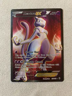 Pokemon Mewtwo-EX TCG Full Art Ultra Rare Holo Card Breakthrough 158/162 - Image 1