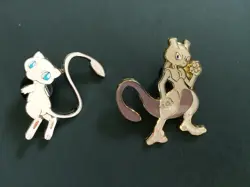 2 Pokemon Collector's Pins: MEW & MEWTWO - 2017 Shining Legends - NEW MINT - Image 1