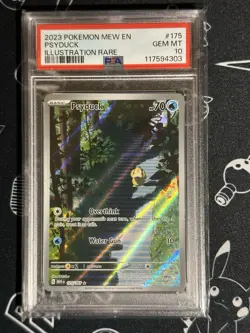 PSYDUCK ILLUSTRATION RARE 175/165 POKEMON 2023 MEW EN 151 PSA 10 GEM MINT CARD - Image 1