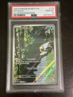 PSYDUCK ILLUSTRATION RARE 175/165 POKEMON 2023 MEW EN 151 PSA 10 GEM MINT CARD - Image 1