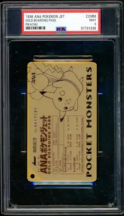 PSA 9 Flying Pikachu Gold Boarding Pass Japanese ANA Promo No 1 Pokemon LOW POP - Image 1