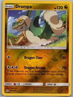 Drampa 159/236 Reverse Holo SM - Cosmic Eclipse - Pokemon Card - NM - Image 1