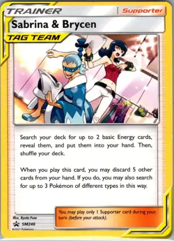 Sabrina & Brycen SM246 Non Holo SM Promos - Pokemon Card - NM - Image 1