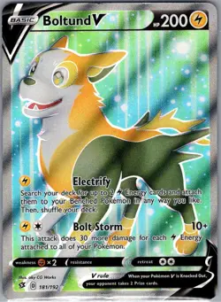 Boltund V (Full Art) 181/192 SWSH02: Rebel Clash - Pokemon Card - NM - Image 1