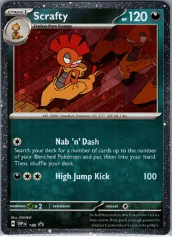 Scrafty SVP 188 - Pokemon TCG SV Black Star Promos - Cosmos Holo Promo (NM) - Image 1