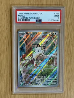 2025 Pokemon PFL EN Meowth Illustration Rare PSA Mint 9 #106 - Image 1
