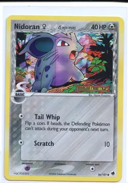 Nidoran Reverse Holo Common Ex/NM- 56/101 EX Dragon Frontiers Delta Pokemon - Image 1