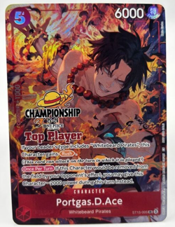 Portgas D. Ace ST15-005 EN ONE PIECE TCG 25-26 CS Top Player-EX - Image 1