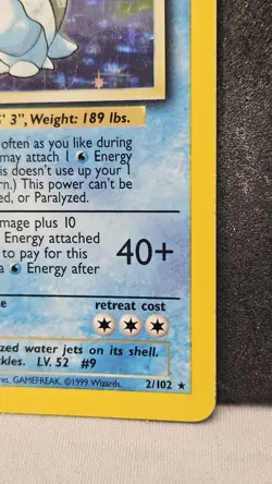 Pokemon TCG Blastoise Holo Unlimited Rare Card Base Set 2/102 - LP/MP - Image 5