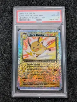 Pokemon Dark Raichu Legendary Coll. Reverse Holo Rare #7 PSA 8 - Image 1