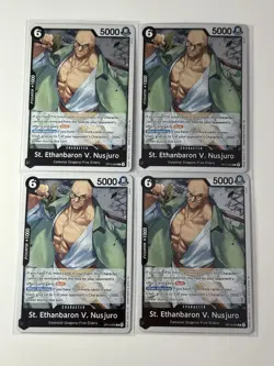 St. Ethanbaron V. Nusjuro OP13-080 Carrying On His Will 4 Foil Card Play Set - Image 1