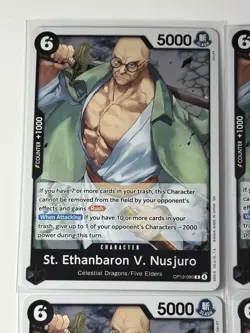 St. Ethanbaron V. Nusjuro OP13-080 Carrying On His Will 4 Foil Card Play Set - Image 2