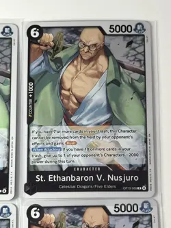St. Ethanbaron V. Nusjuro OP13-080 Carrying On His Will 4 Foil Card Play Set - Image 3