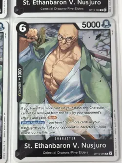 St. Ethanbaron V. Nusjuro OP13-080 Carrying On His Will 4 Foil Card Play Set - Image 5