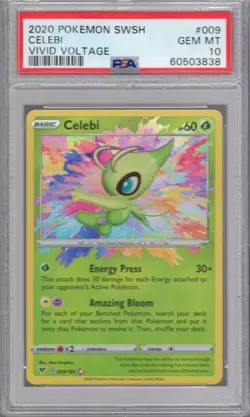 Pokemon Sword & Shield Vivid Voltage Amazing Rare #009 Celebi PSA 10 - Image 1