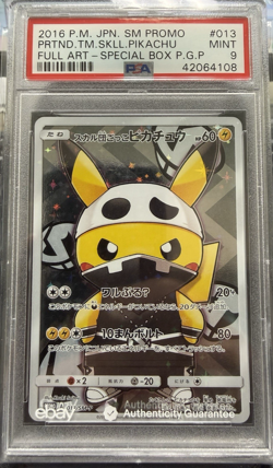 2016 POKEMON JPN SM PROMO #013 FULL ART/PRETEND TEAM SKULL PIKACHU PSA 9 - Image 1