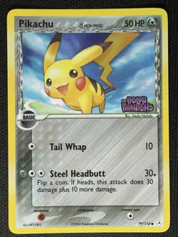 Pikachu 79/110 EX Holon Phantoms Stamped Reverse Holo Pokemon Card LP+ - Image 1