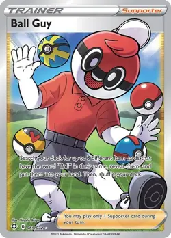 Ball Guy - 065/072 - Pokemon Shining Fates Sword & Shield Full Art Rare Card NM - Image 1