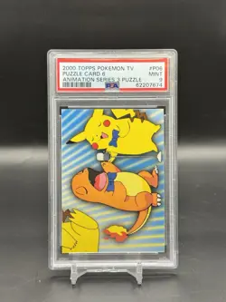 2000 Topps Pokemon TV #P06 Puzzle Card 6 Animation Series 3 PSA 9 MINT - Image 1