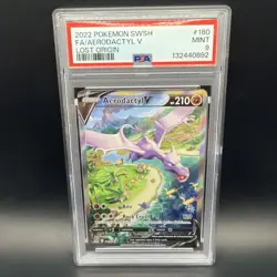 Pokemon TCG Aerodactyl V 180/196 Lost Origin Alt Art Holo Rare PSA 9 Mint - Image 1