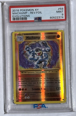 2016 Pokemon XY Evolutions Machamp 59/108 Reverse Holo Foil PSA 9 MINT - Image 2