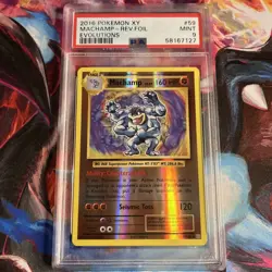 2016 Pokemon XY Evolutions Machamp 59/108 Reverse Holo Foil PSA 9 MINT - Image 1