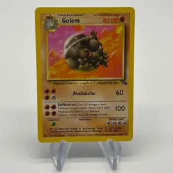 Golem 36/62 - Vintage 1999 Fossil Set LP & Near Mint Authentic Pokemon Card - Image 3