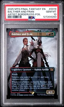 PSA 10 Balthier and Fran - #319 - Borderless - Foil - Final Fantasy - FIN - Image 1