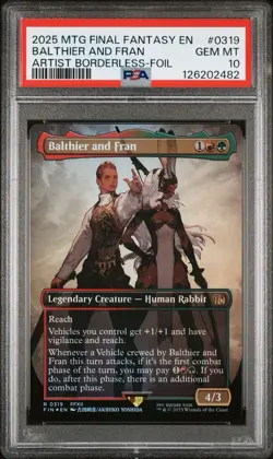 PSA 10 Balthier and Fran - #319 - Borderless - Foil - Final Fantasy - FIN - Image 3