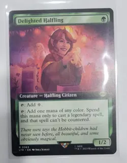 MTG Lord of the Rings (LTR) Rare Delighted Halfling (Extended Art) 363 NM - Image 1
