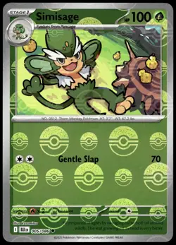 Simisage 005/086 SV11B Black Bolt Poke Ball Pattern Holo NM Pokemon TCG - Image 1