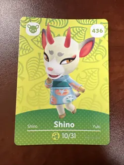 Animal Crossing Amiibo card - 436 Shino AUTHENTIC - Image 1