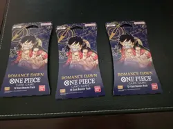 Lot of (3) - One Piece Romance Dawn English OP-01 Sleeved Blisters Booster Packs 811039038229 - Image 1