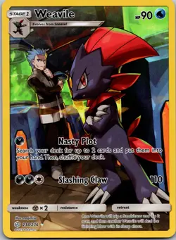 2019 WEAVILE 238/236 SECRET RARE COSMIC ECLIPSE POKEMON NM - Image 1