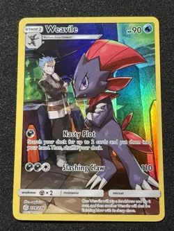 Pokemon WEAVILE 238/236 (Secret Rare Holo) Cosmic Eclipse - NM/Near Mint - Image 1