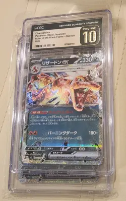 CGC Pristine 10 Charizard ex 066/108 Pokemon Japanese Ruler of the Black Flame - Image 1
