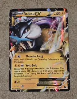 [ LP- ] Raikou EX 38/108 Black & White-Dark Explorers Holo Rare Pokemon Card - Image 1