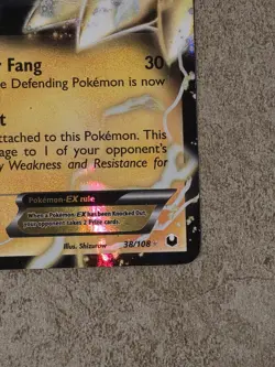 [ LP- ] Raikou EX 38/108 Black & White-Dark Explorers Holo Rare Pokemon Card - Image 5