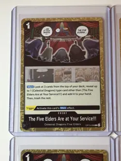 The Five Elders Here At Your Service!!! OP13-096 - 4 Gold Foil Card Play Set - Image 2